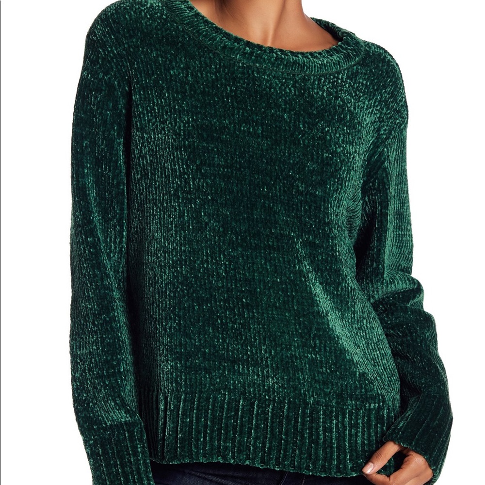 Green chenille sweater